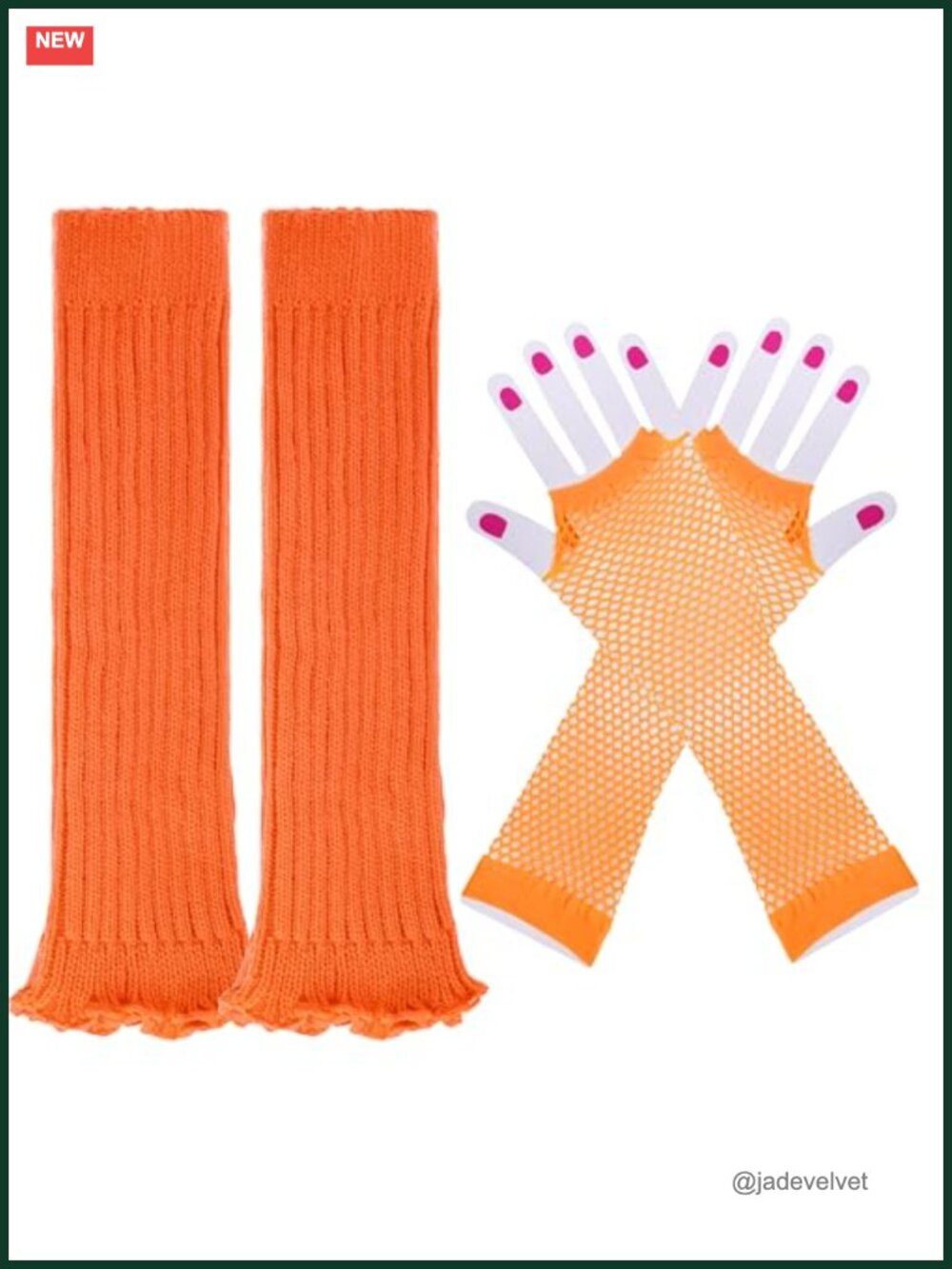 Women's Leg Warmers & Fishnet Gloves Set One Size